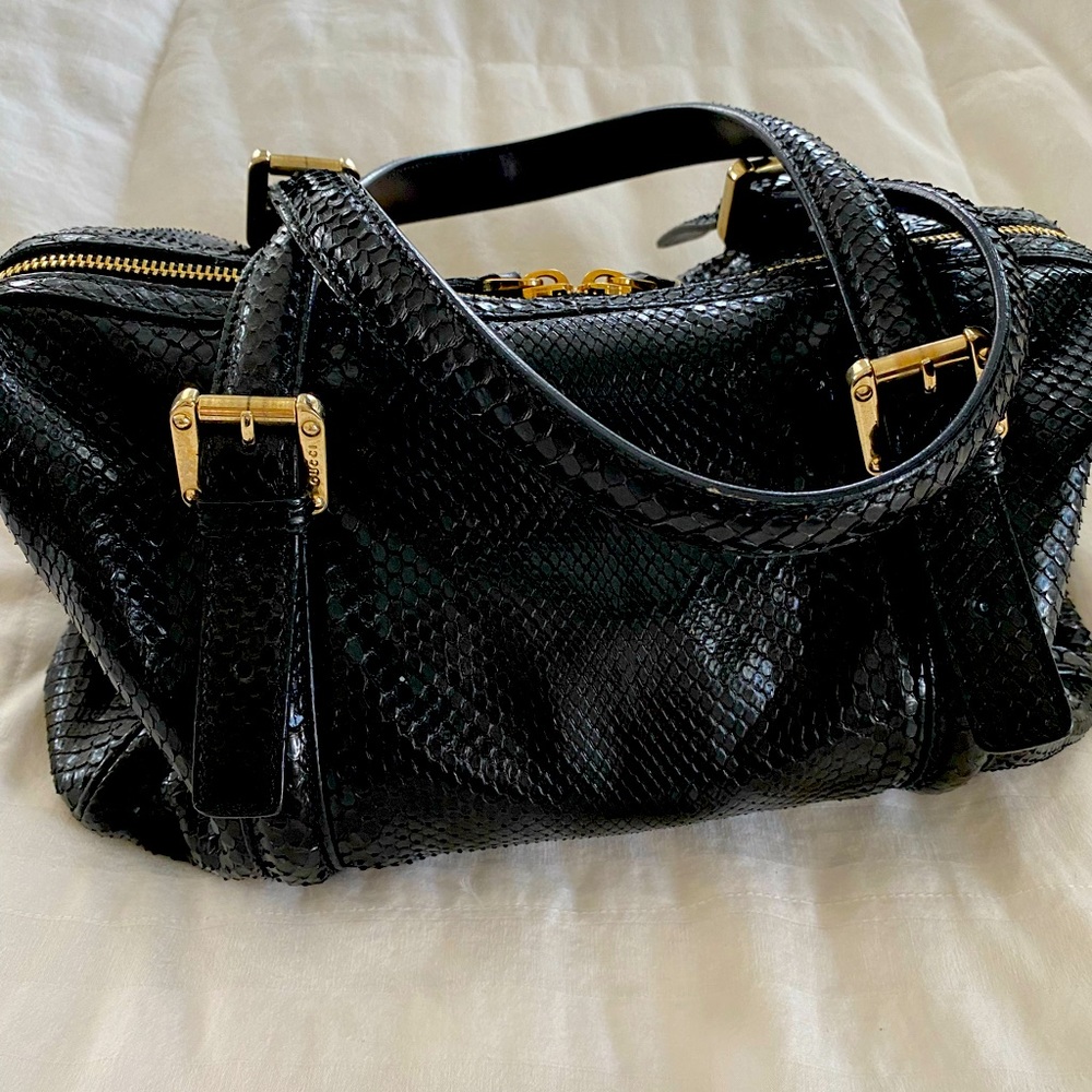 Gucci Black Python Runway Bag One Off - image 4